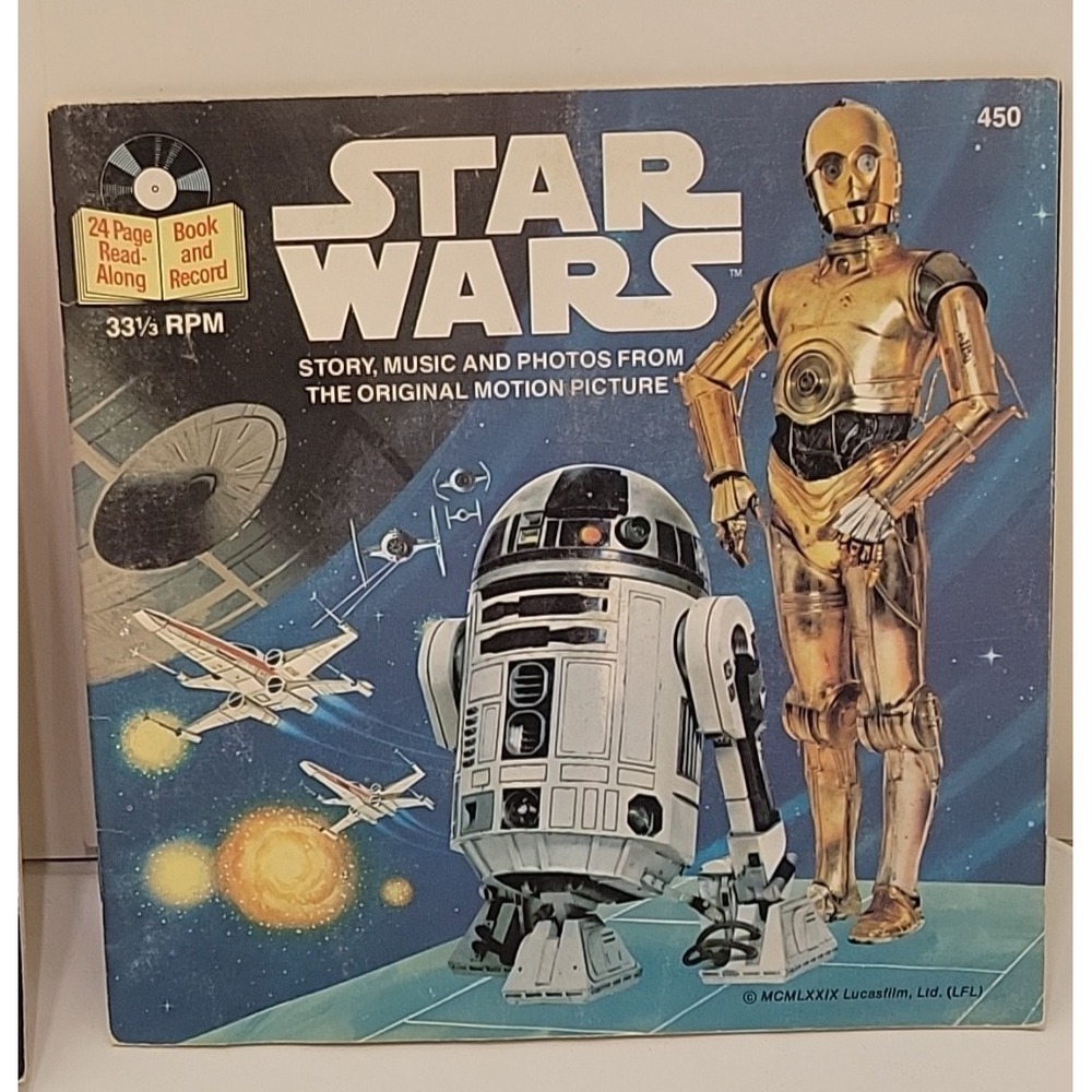 Vintage Read Along Book Record Lot 3 Star Wars ET Gremlins 33 RPM Buena Vista